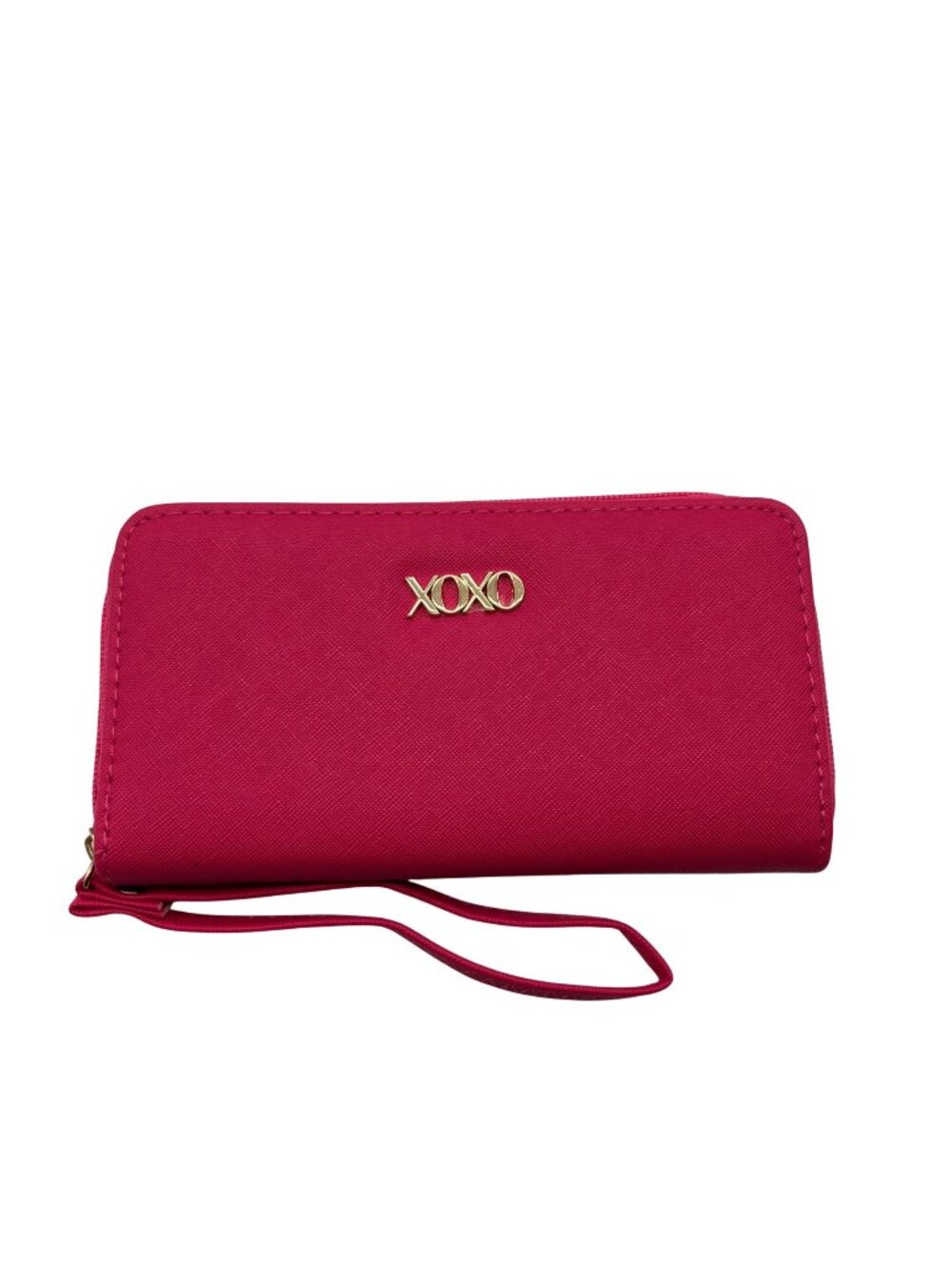 Xoxo Pink Saffiano Faux Leather Wallet Wristlet